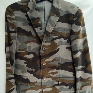 Men’s “Hickey” Camouflage Corduroy Blazer, Size: 40R, 100% Cotton